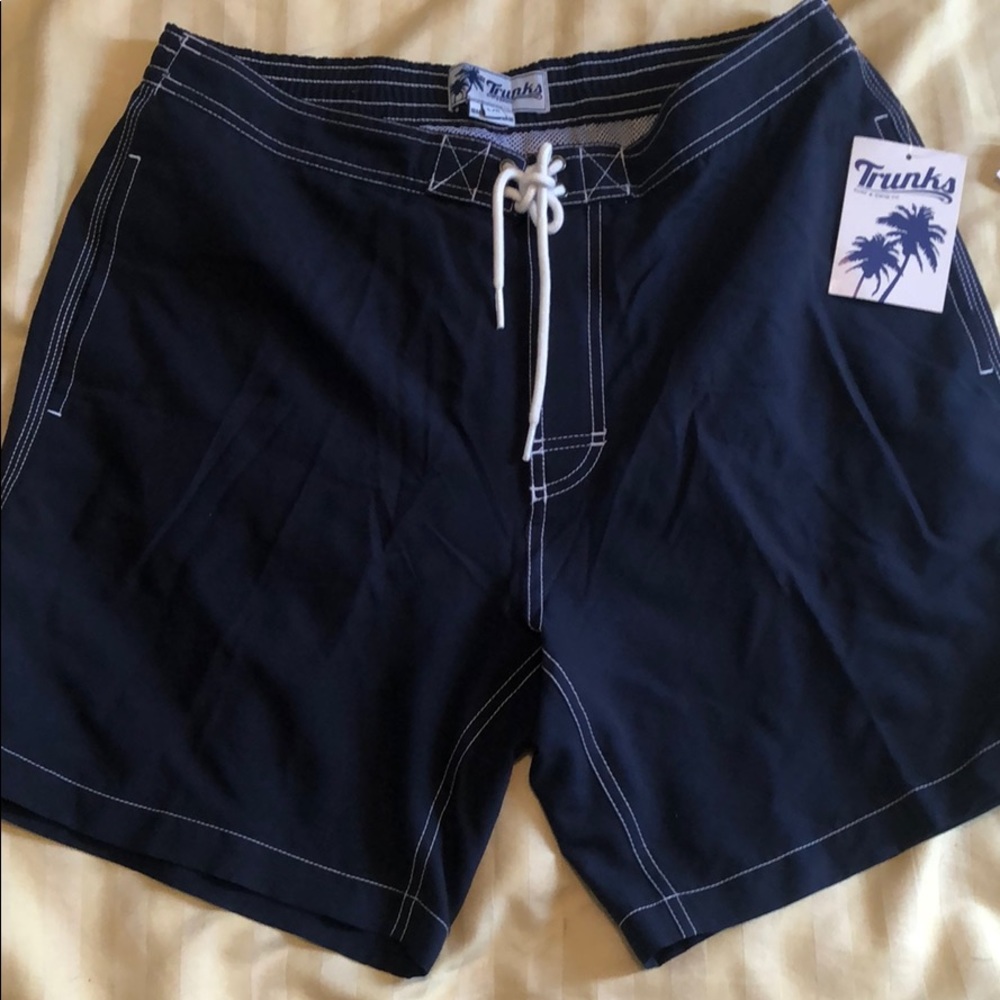 MENS MARINE NAVY BLUE SWIM TRUNKS